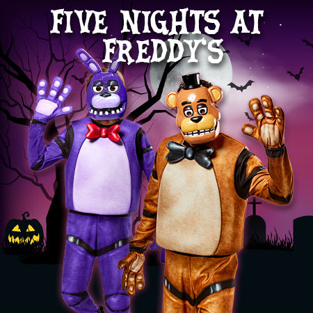 A great Halloween 2024 costume option for boys - the gang from Five Nights at Freddy's is here at Costume Super Centre Australia. They can become their favourite possessed animatronics, including Freddy Fazbear, Bonnie the Bunny, Foxy and Chica. 