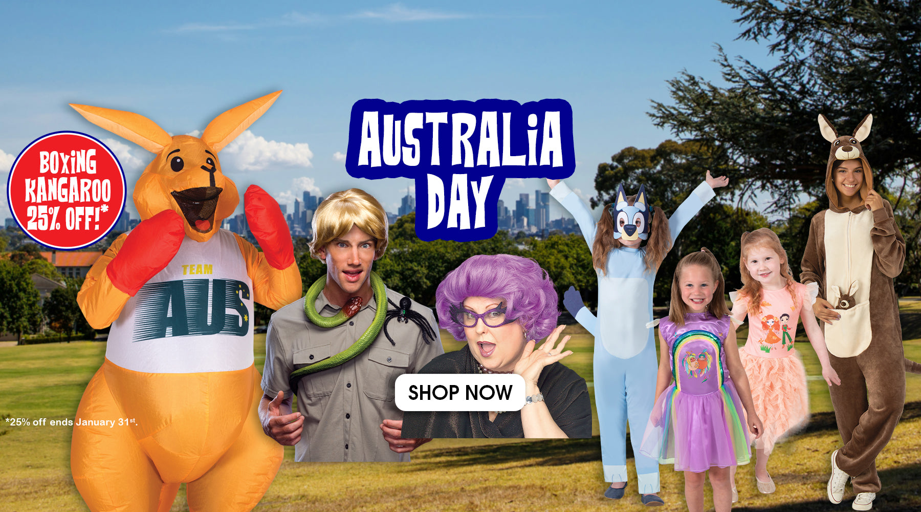 If you're celebrating Australia Day, why not do it in style? Grab an Aussie themed costume to celebrate the good things about Oz! Our Inflatable Boxing Kangaroo costume is at a hot price for January 2025 only. Order online at Costume Super Centre Australia