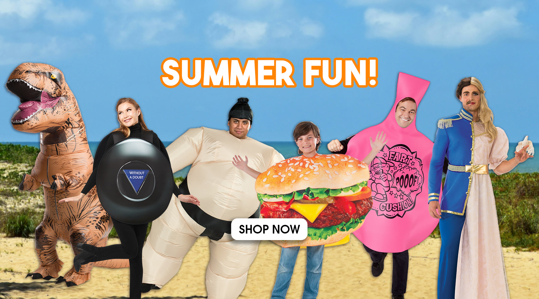 Grab a fun costume to match this summer epic! Whether you're hitting the tennis, the cricket, or the beach, check out the novelty costumes online at Costume Super Centre Australia