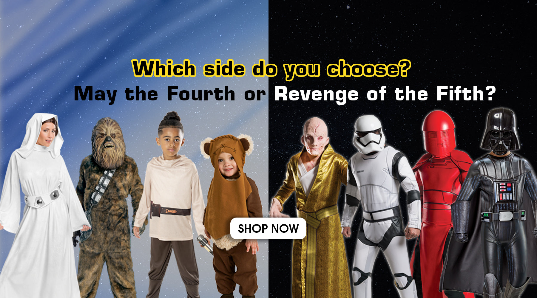 May the Fourth or Revenge of the Fifth - Which side do you choose? Get ready for Star Wars Day 2025 with these great licensed Star Wars costumes from Costume Super Centre Australia