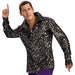 Buy Disco Shirt for Adults - Black with Silver Stars from Costume Super Centre AU