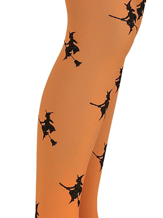 Buy Glitter Witch Orange Child Tights from Costume Super Centre AU