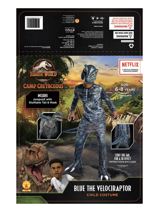 Buy Velociraptor 'Blue' Costume for Kids - Universal Jurassic World Camp Cretaceous from Costume Super Centre AU