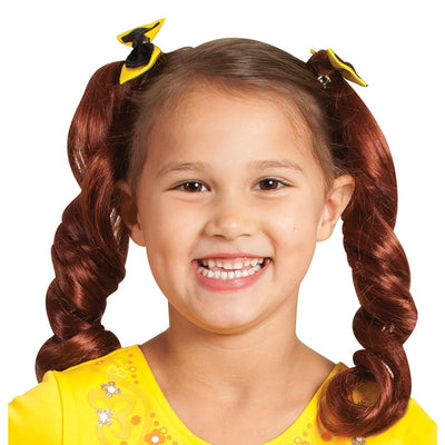 The Wiggles - Yellow Emma Wiggle Pigtails With Bows | Costume Super Centre AU